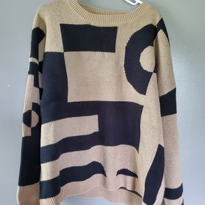 Abstract Long Sleeve Sweater
